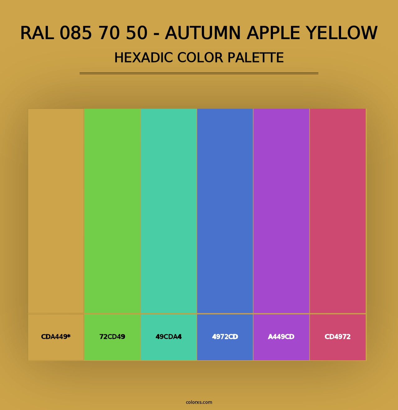 RAL 085 70 50 - Autumn Apple Yellow - Hexadic Color Palette