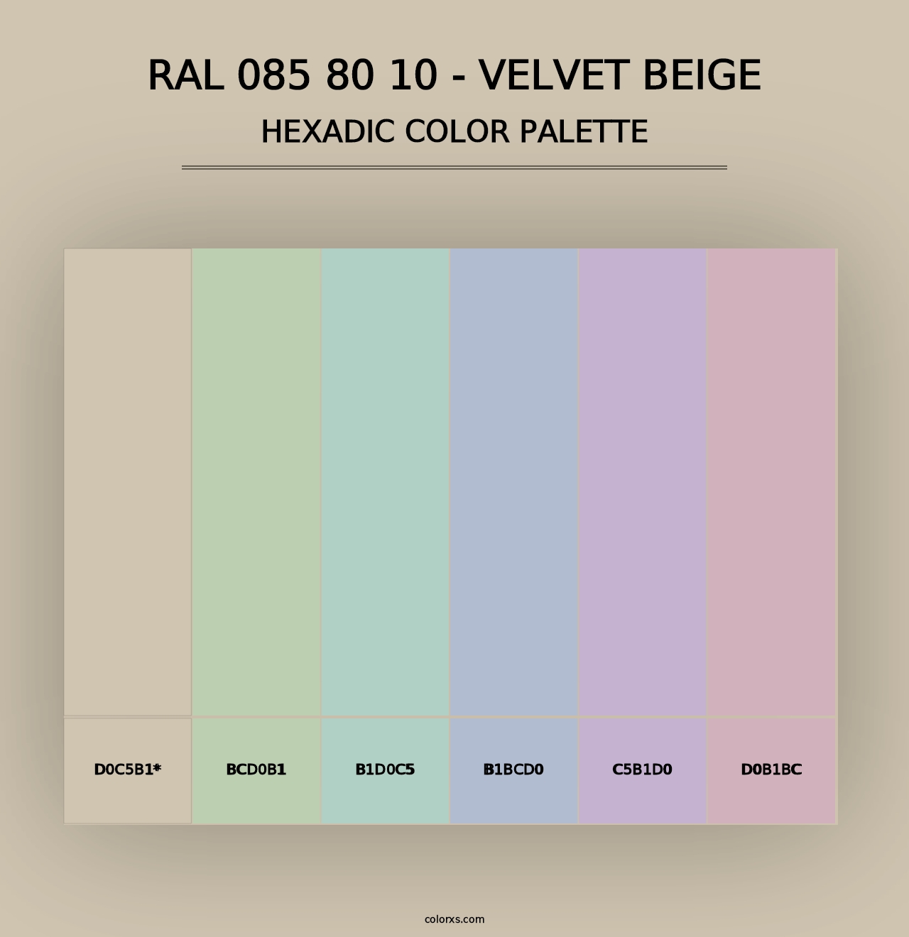 RAL 085 80 10 - Velvet Beige - Hexadic Color Palette