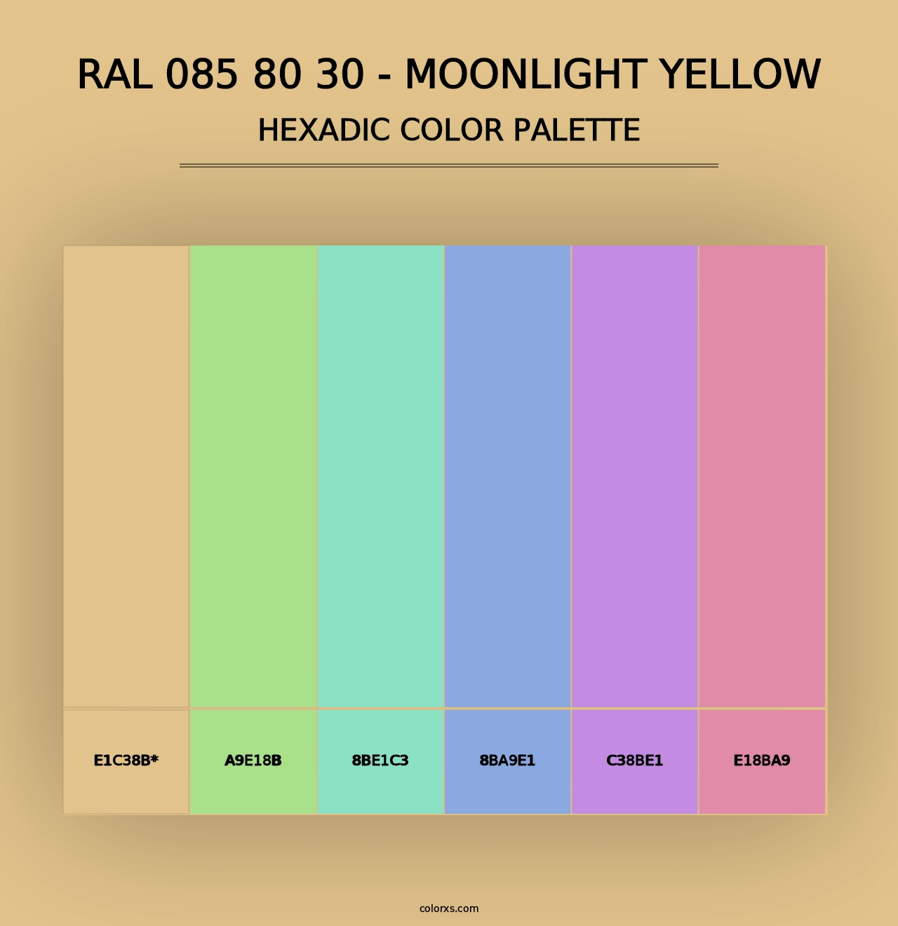 RAL 085 80 30 - Moonlight Yellow - Hexadic Color Palette