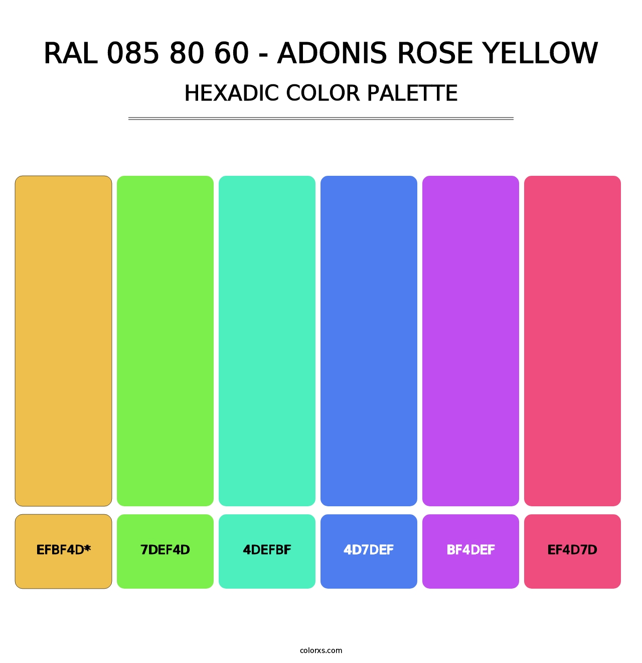 RAL 085 80 60 - Adonis Rose Yellow - Hexadic Color Palette