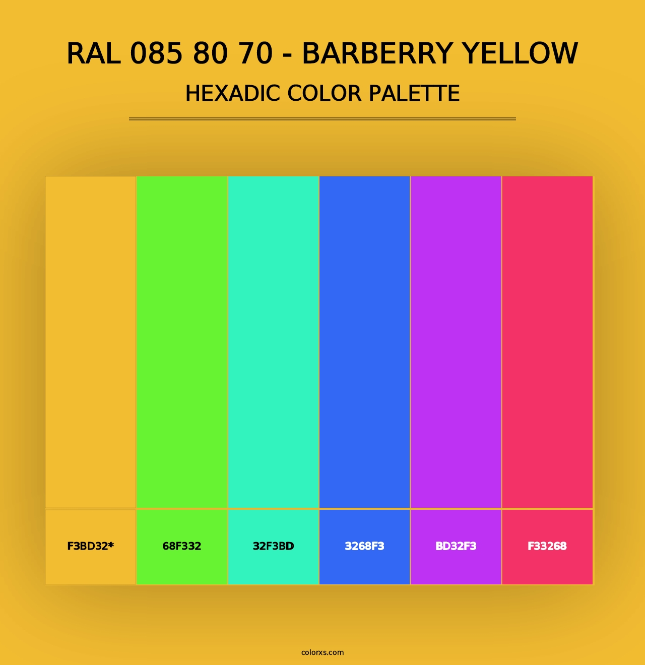 RAL 085 80 70 - Barberry Yellow - Hexadic Color Palette