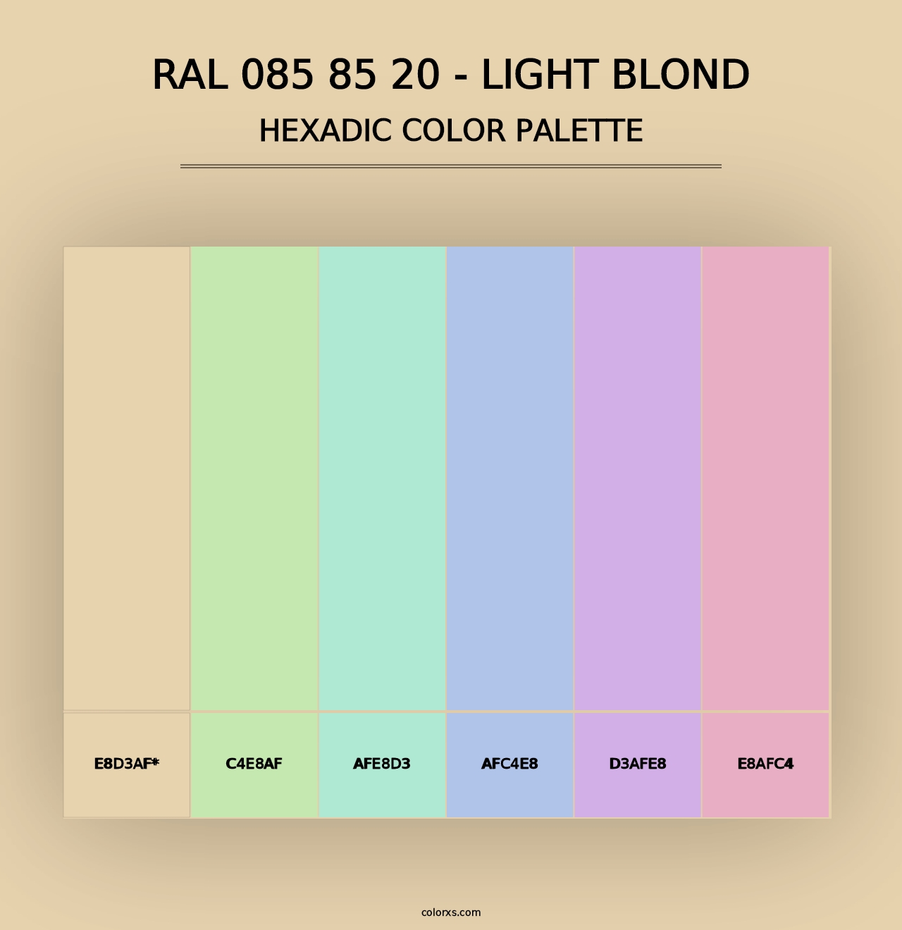 RAL 085 85 20 - Light Blond - Hexadic Color Palette