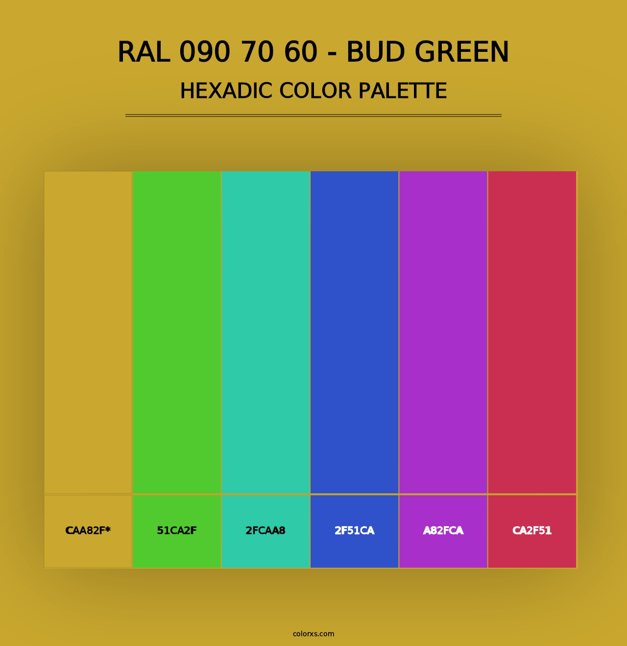 RAL 090 70 60 - Bud Green - Hexadic Color Palette