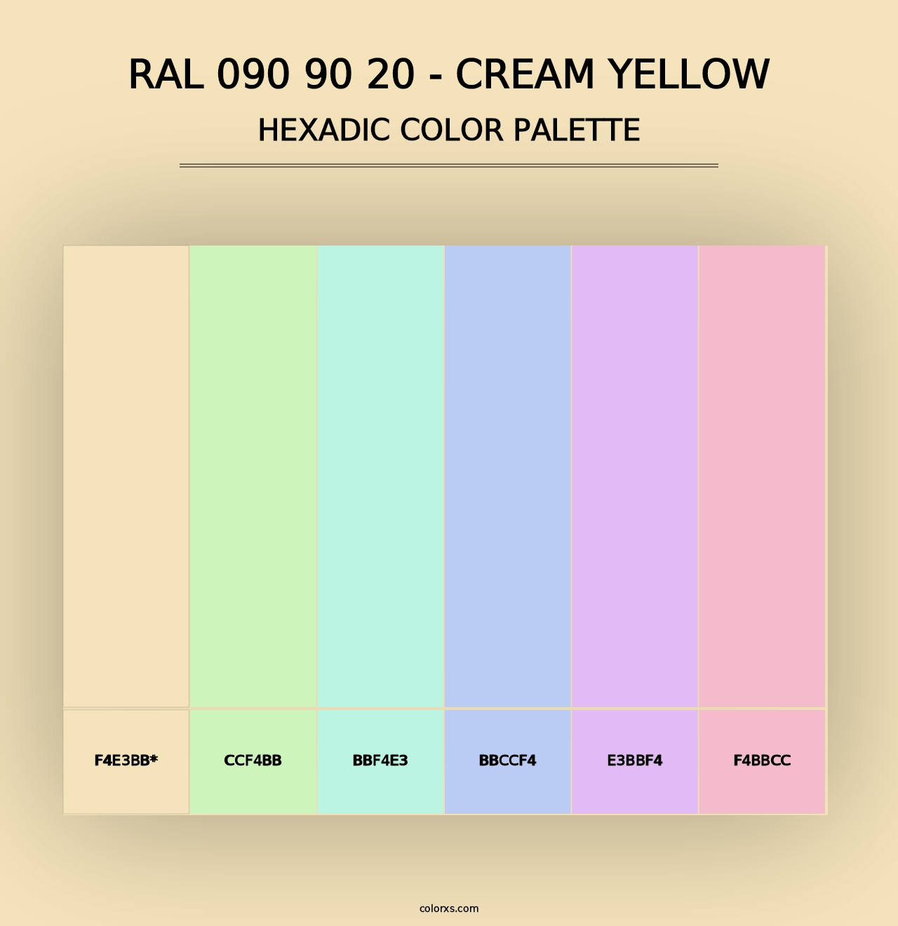 RAL 090 90 20 - Cream Yellow - Hexadic Color Palette