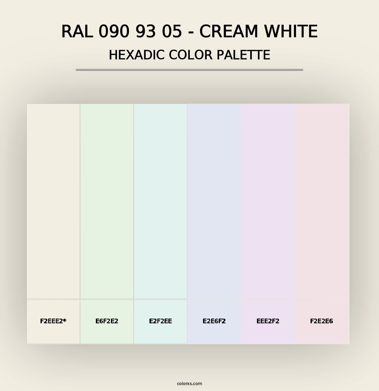 RAL 090 93 05 - Cream White - Hexadic Color Palette