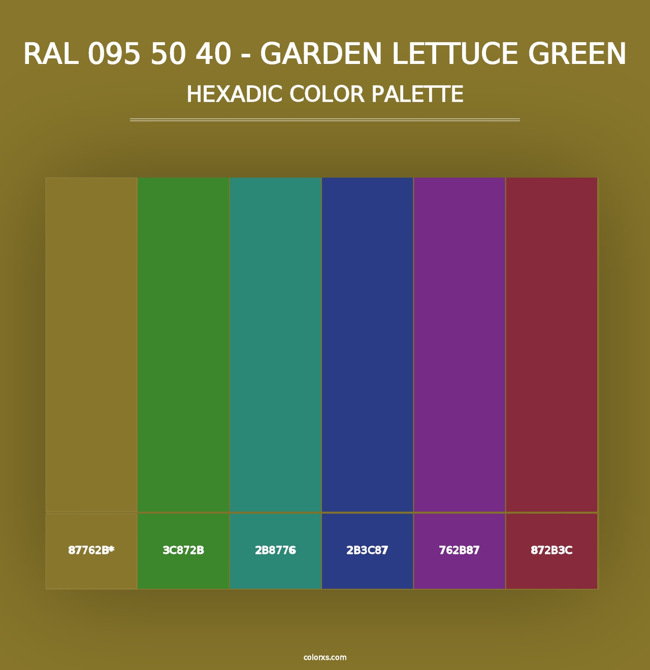 RAL 095 50 40 - Garden Lettuce Green - Hexadic Color Palette