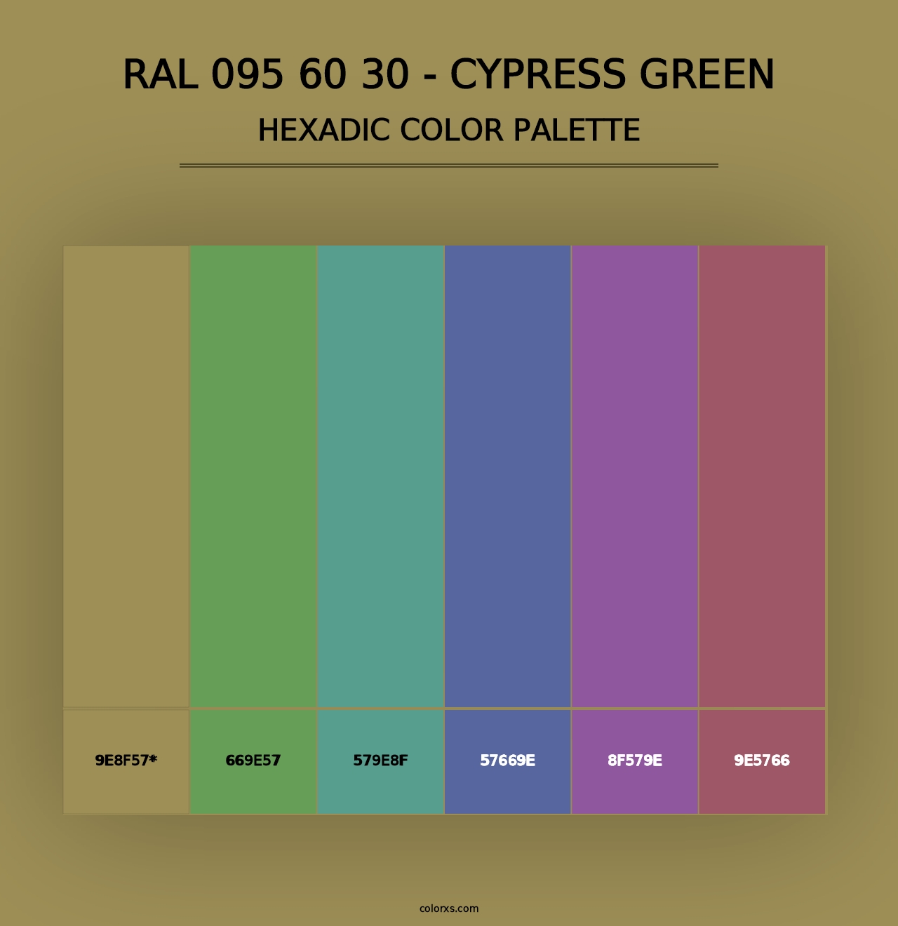 RAL 095 60 30 - Cypress Green - Hexadic Color Palette