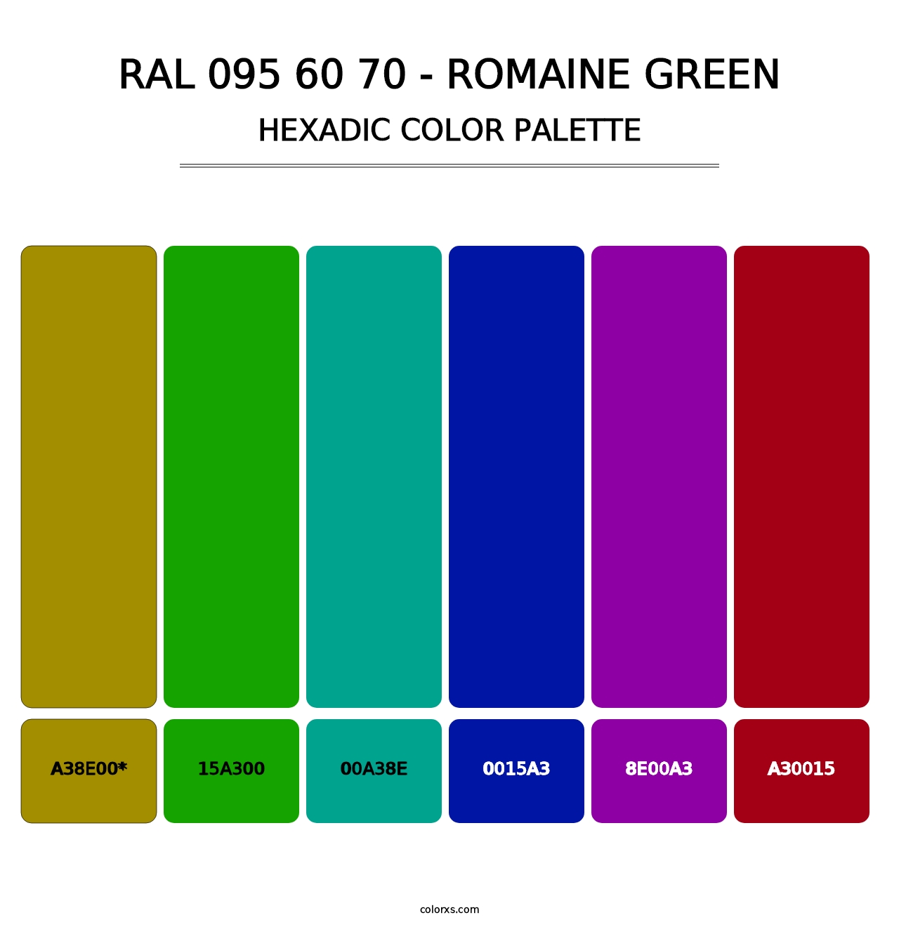 RAL 095 60 70 - Romaine Green - Hexadic Color Palette