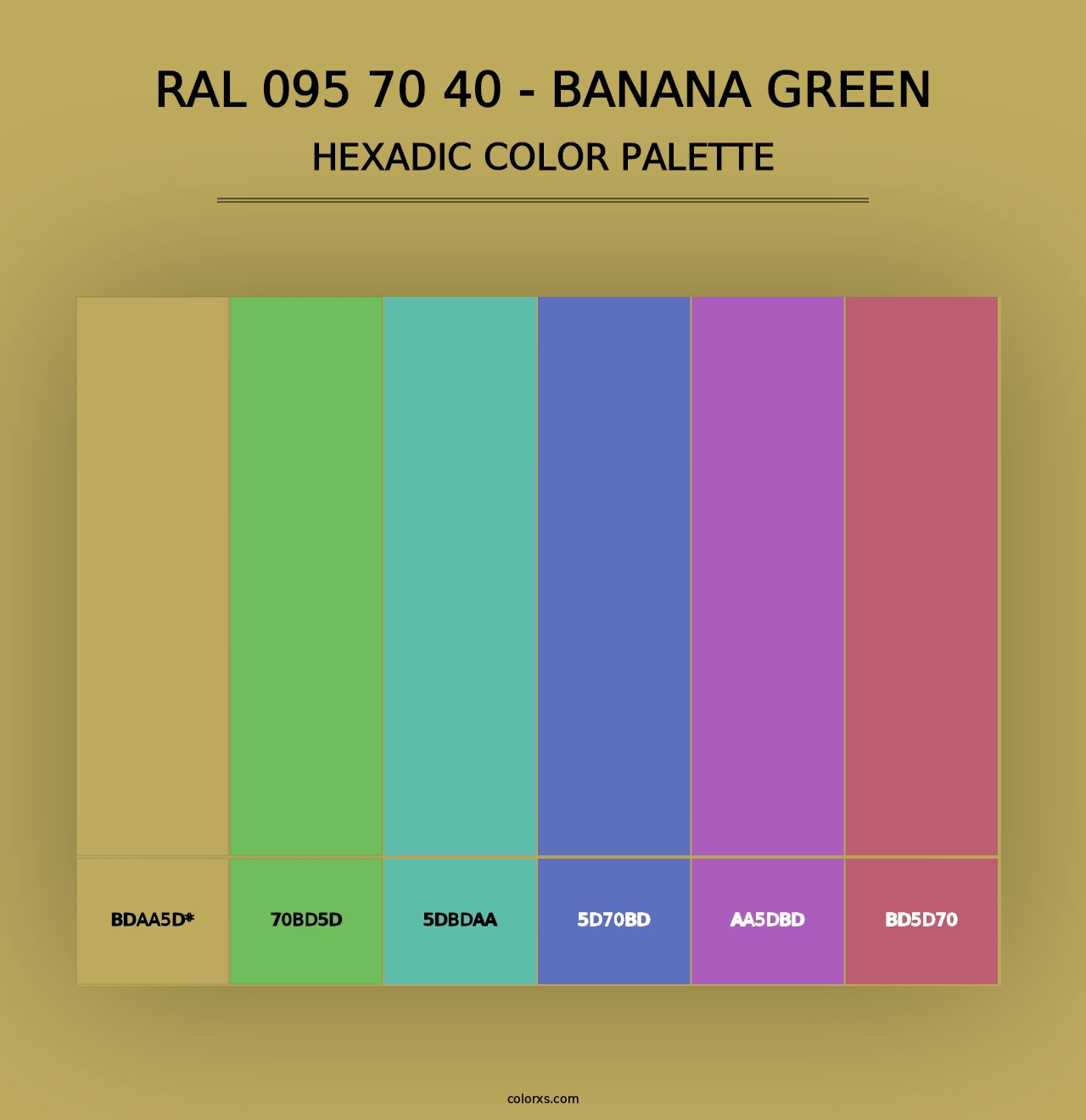 RAL 095 70 40 - Banana Green - Hexadic Color Palette