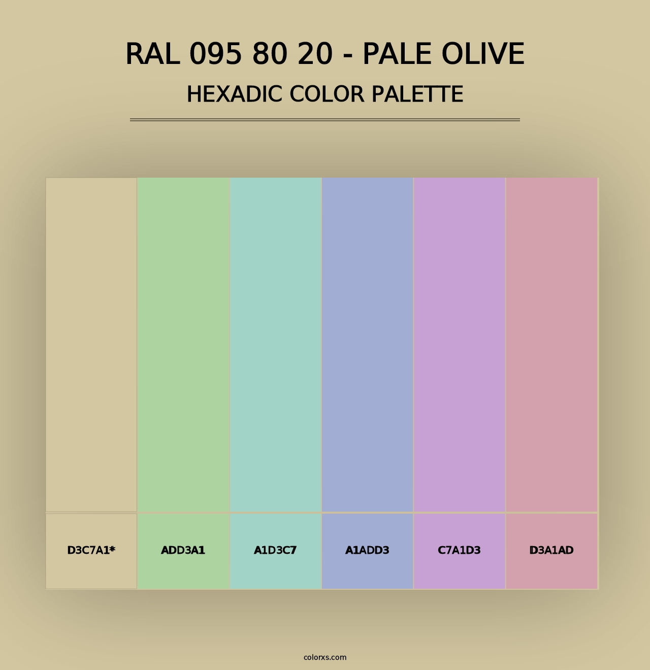 RAL 095 80 20 - Pale Olive - Hexadic Color Palette