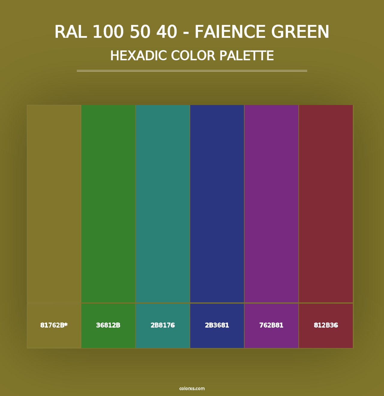 RAL 100 50 40 - Faience Green - Hexadic Color Palette