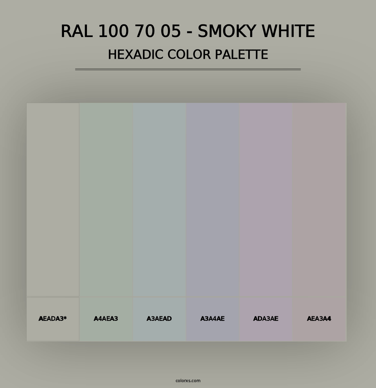 RAL 100 70 05 - Smoky White - Hexadic Color Palette