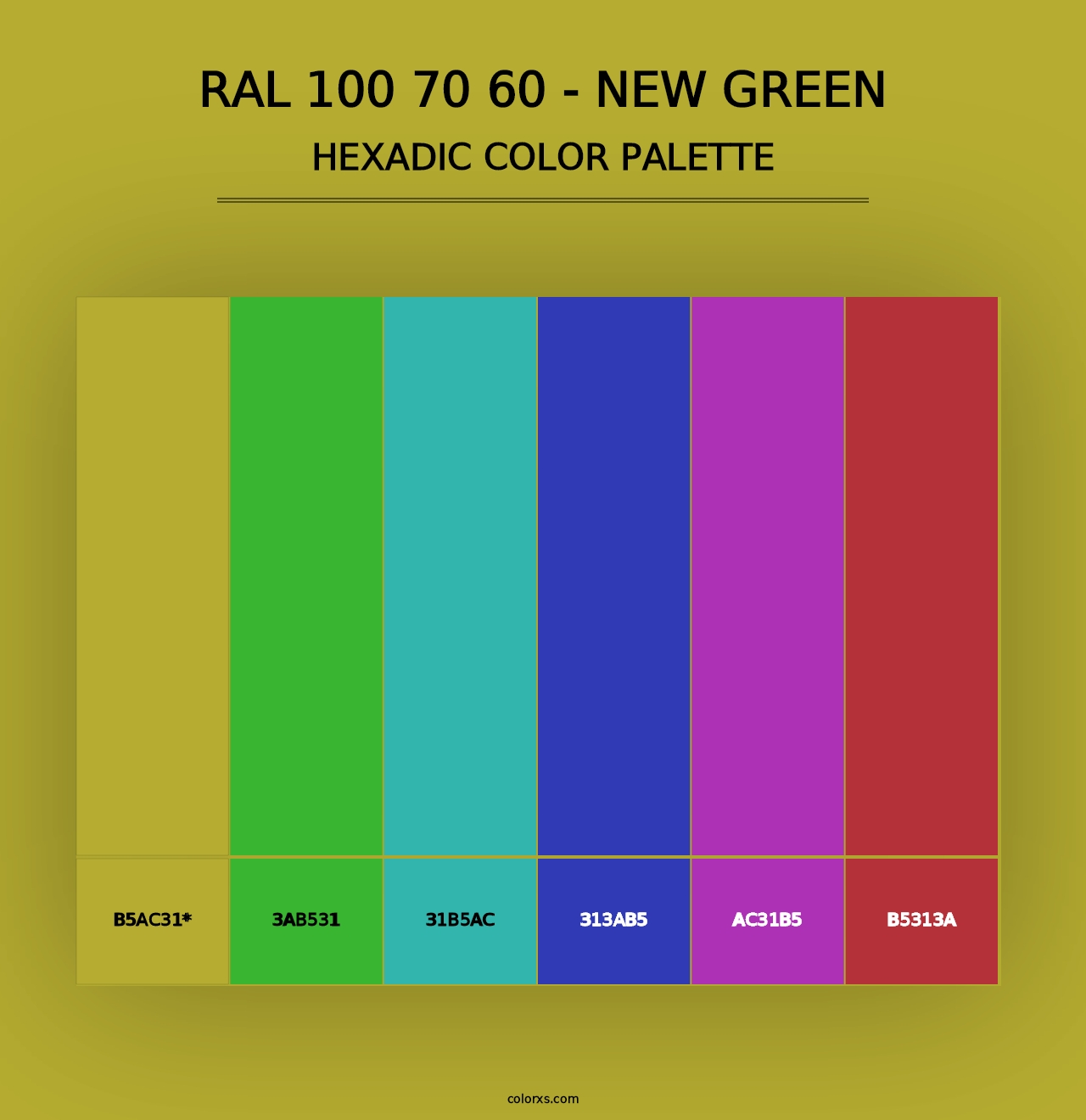 RAL 100 70 60 - New Green - Hexadic Color Palette