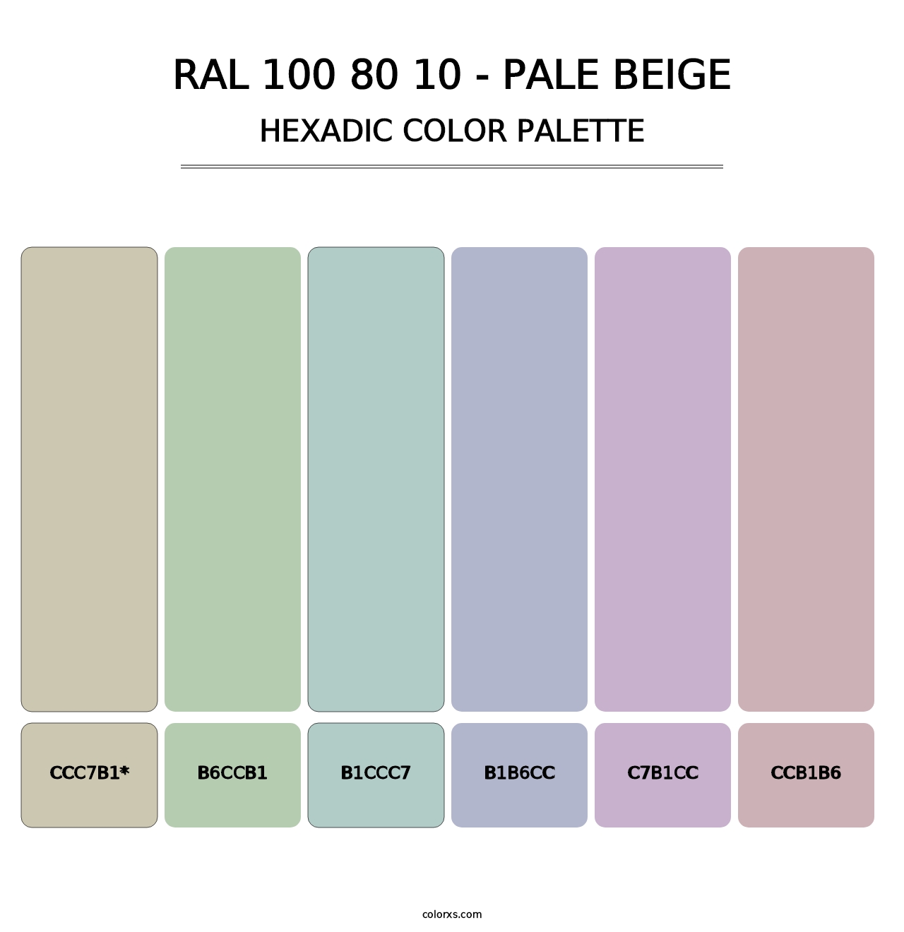 RAL 100 80 10 - Pale Beige - Hexadic Color Palette