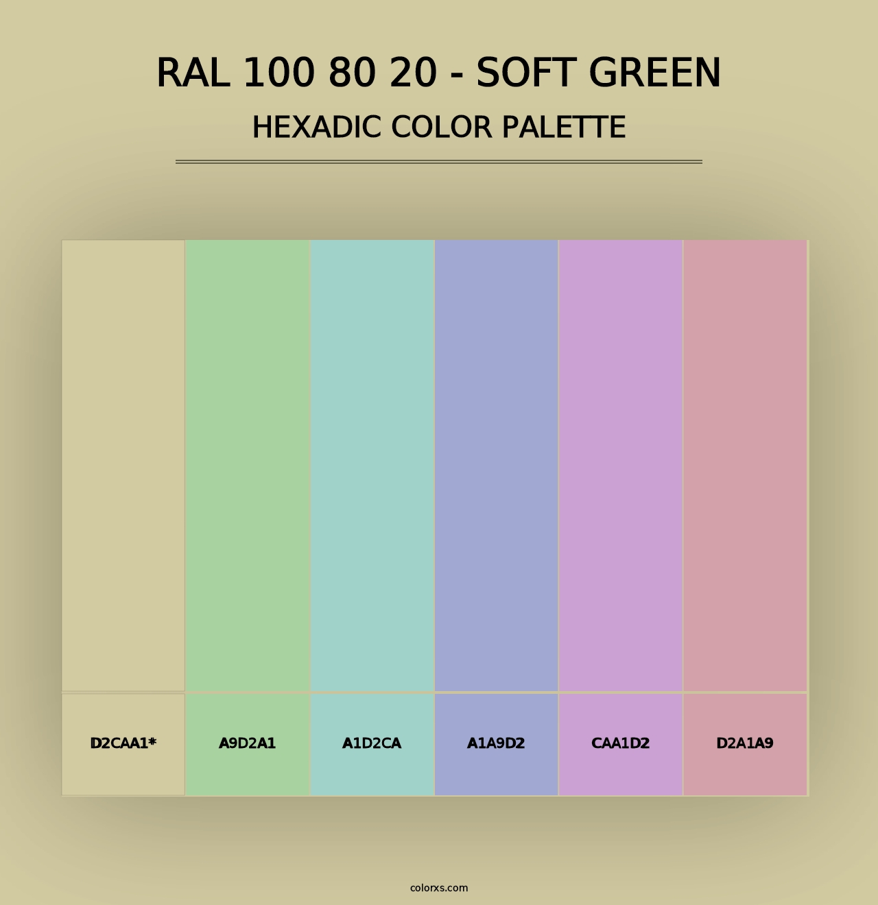 RAL 100 80 20 - Soft Green - Hexadic Color Palette