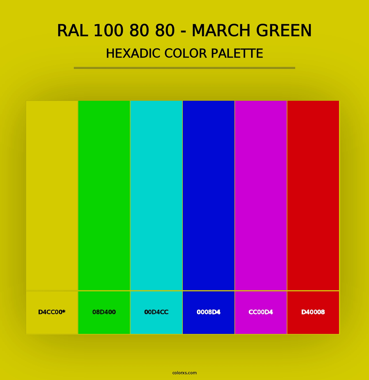 RAL 100 80 80 - March Green - Hexadic Color Palette