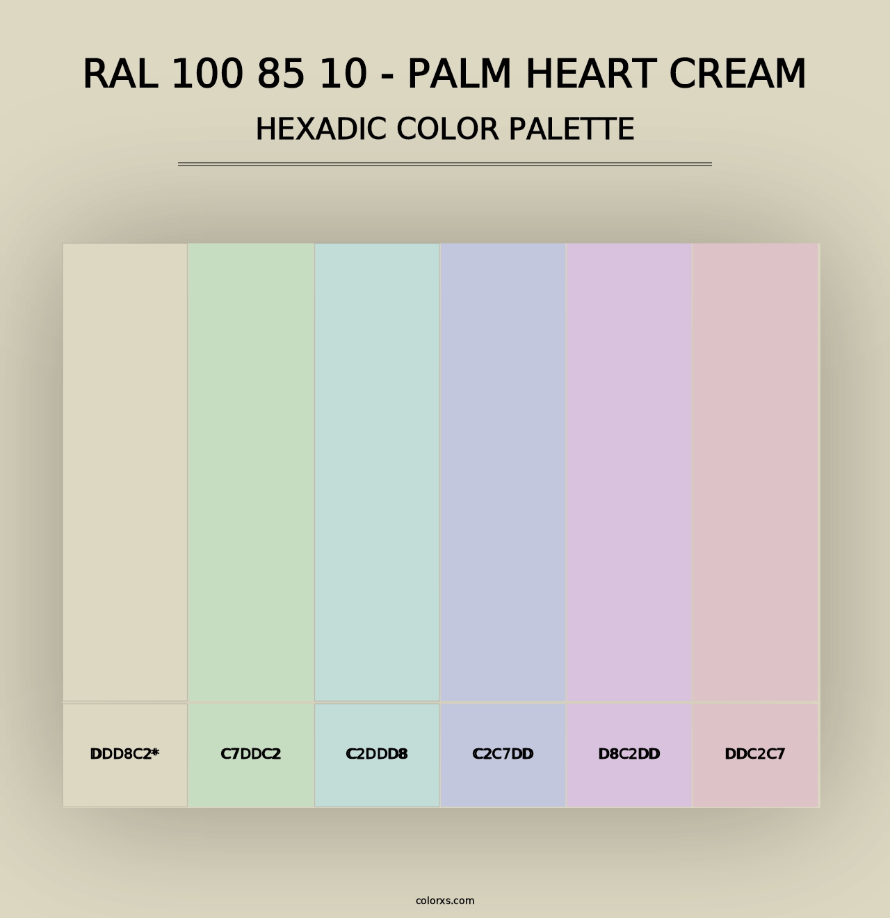 RAL 100 85 10 - Palm Heart Cream - Hexadic Color Palette