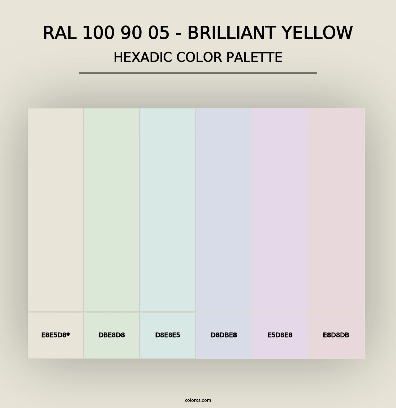 RAL 100 90 05 - Brilliant Yellow - Hexadic Color Palette