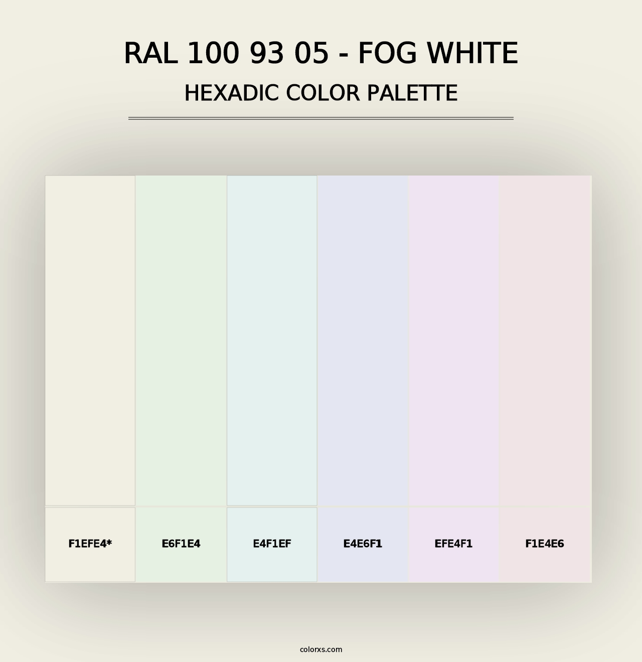 RAL 100 93 05 - Fog White - Hexadic Color Palette