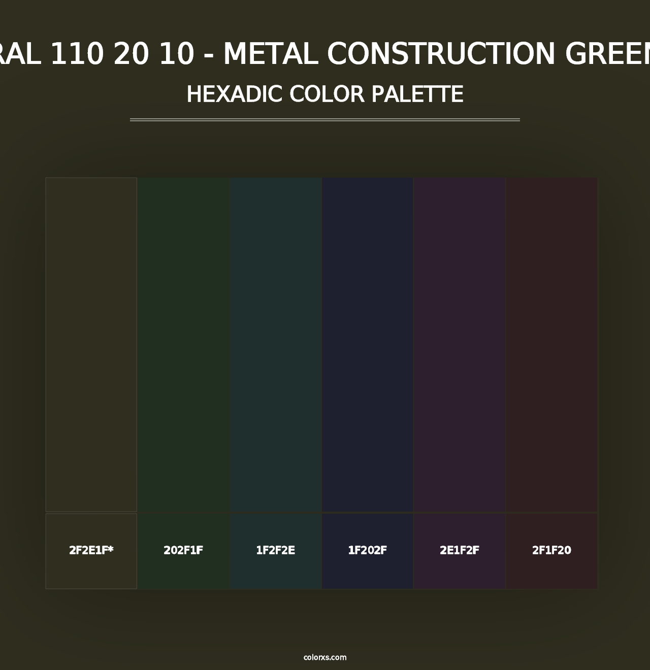 RAL 110 20 10 - Metal Construction Green - Hexadic Color Palette