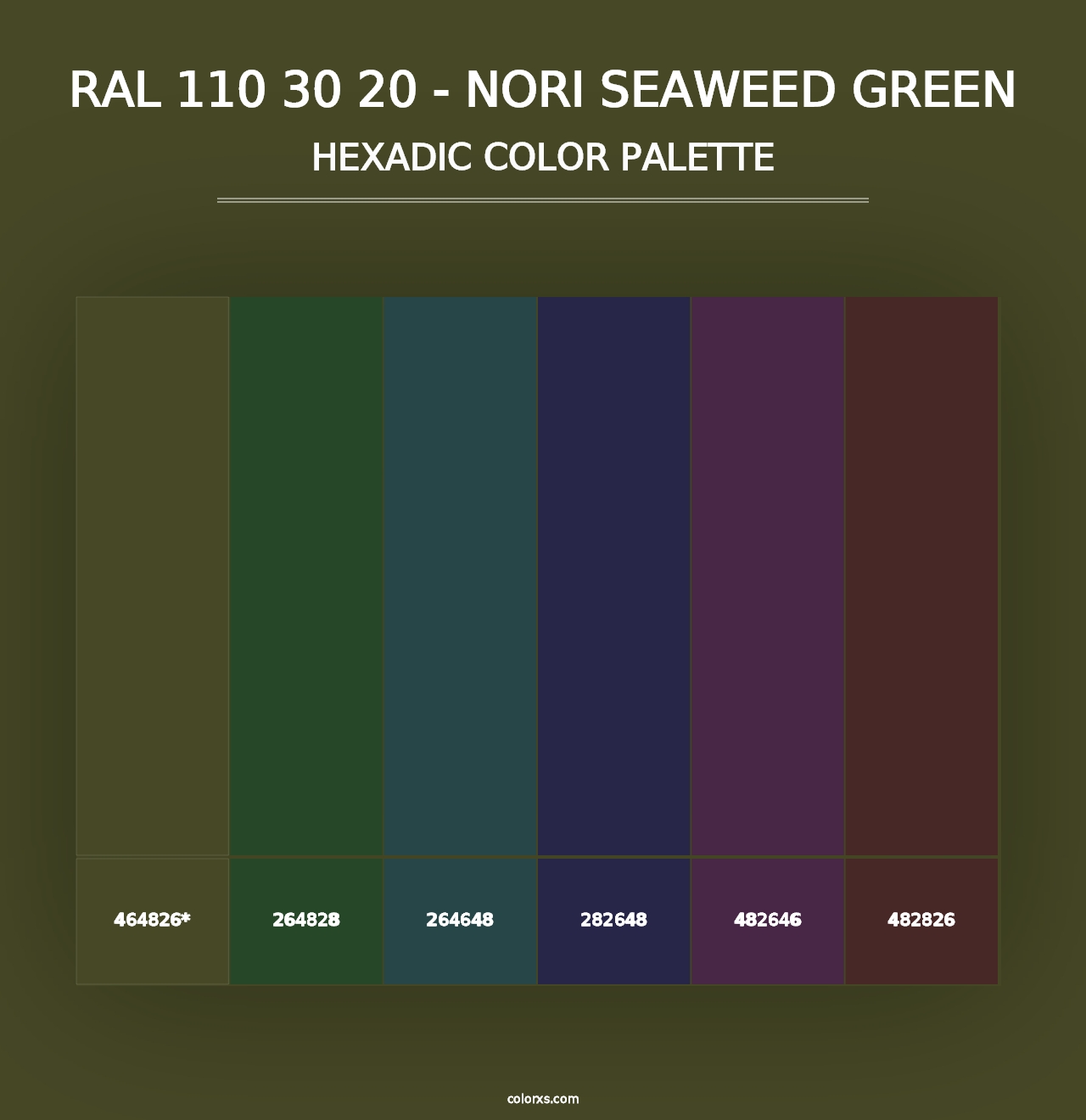 RAL 110 30 20 - Nori Seaweed Green - Hexadic Color Palette