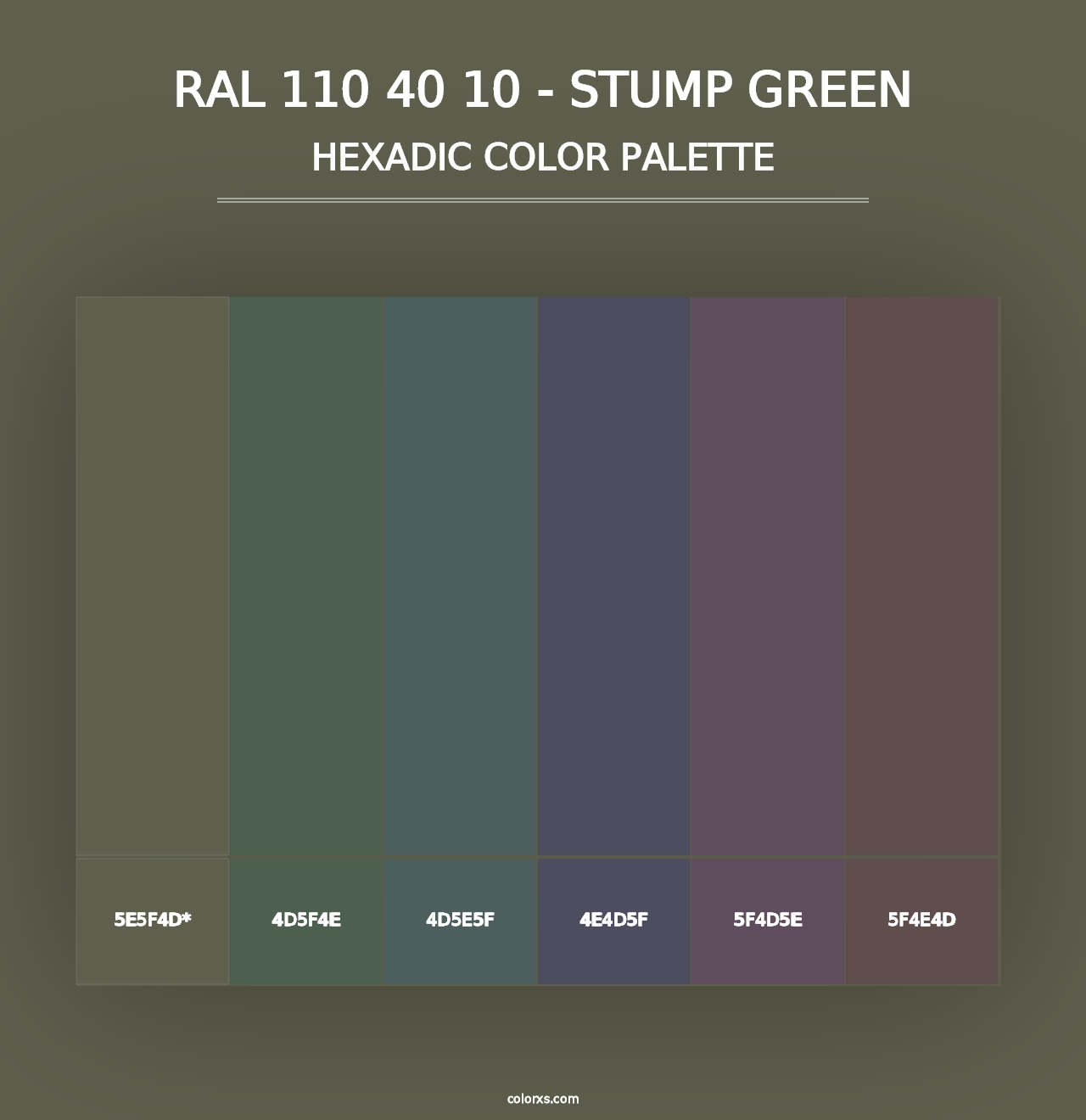 RAL 110 40 10 - Stump Green - Hexadic Color Palette