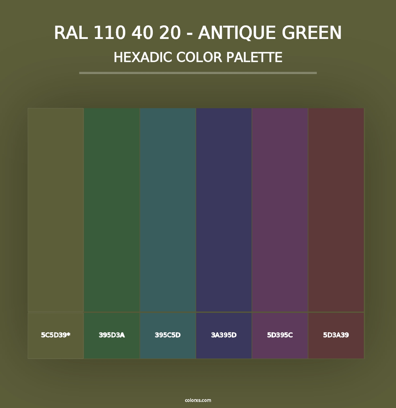 RAL 110 40 20 - Antique Green - Hexadic Color Palette