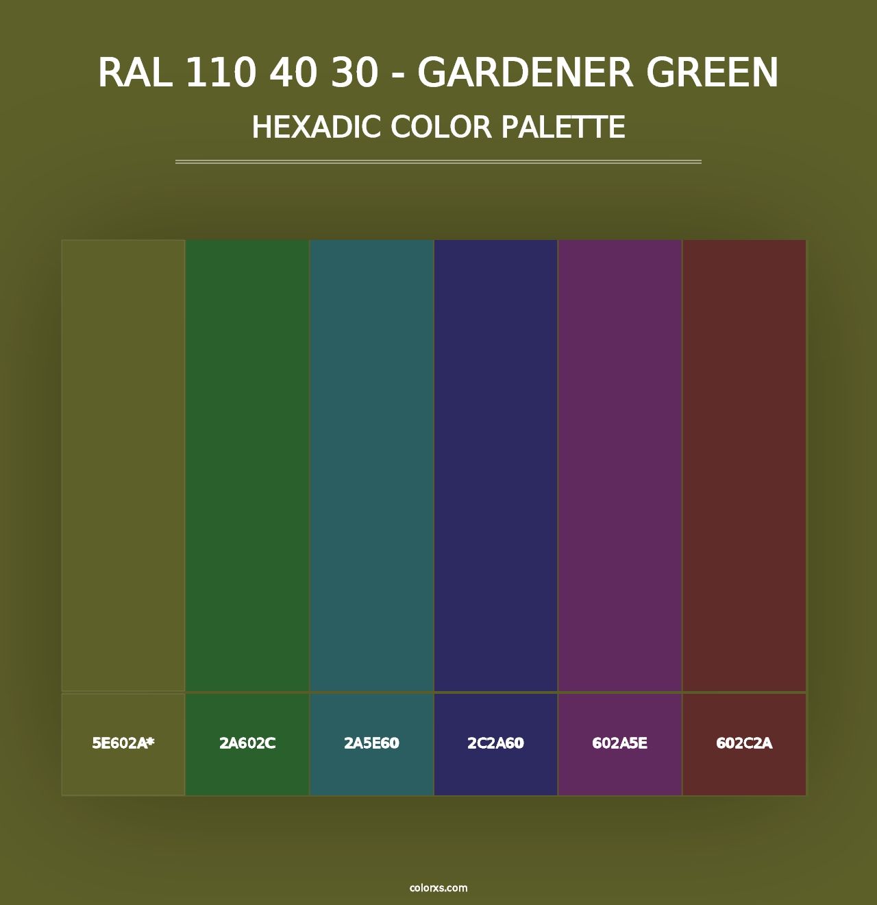 RAL 110 40 30 - Gardener Green - Hexadic Color Palette