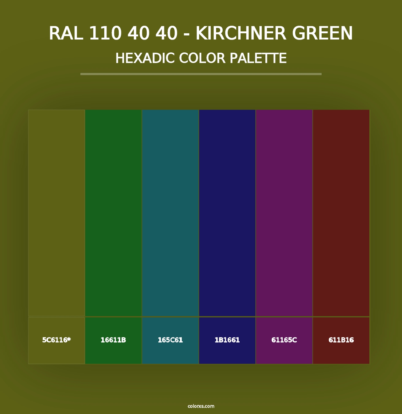 RAL 110 40 40 - Kirchner Green - Hexadic Color Palette