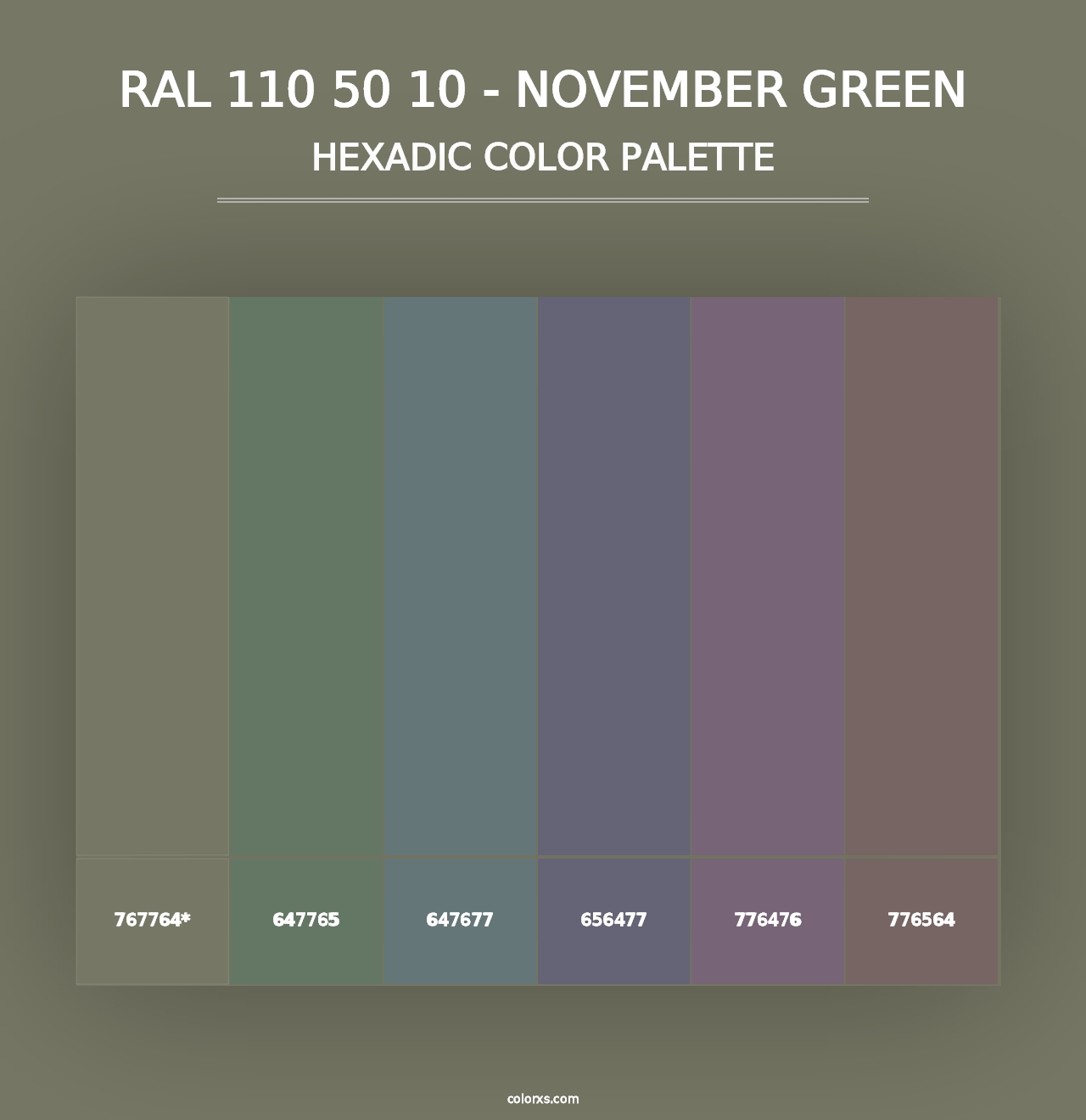 RAL 110 50 10 - November Green - Hexadic Color Palette