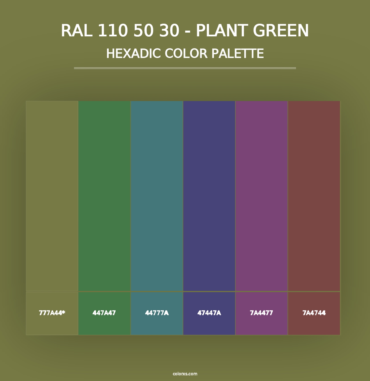 RAL 110 50 30 - Plant Green - Hexadic Color Palette