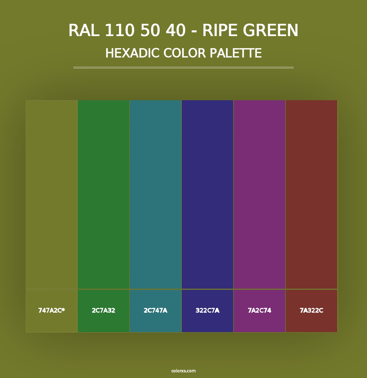 RAL 110 50 40 - Ripe Green - Hexadic Color Palette