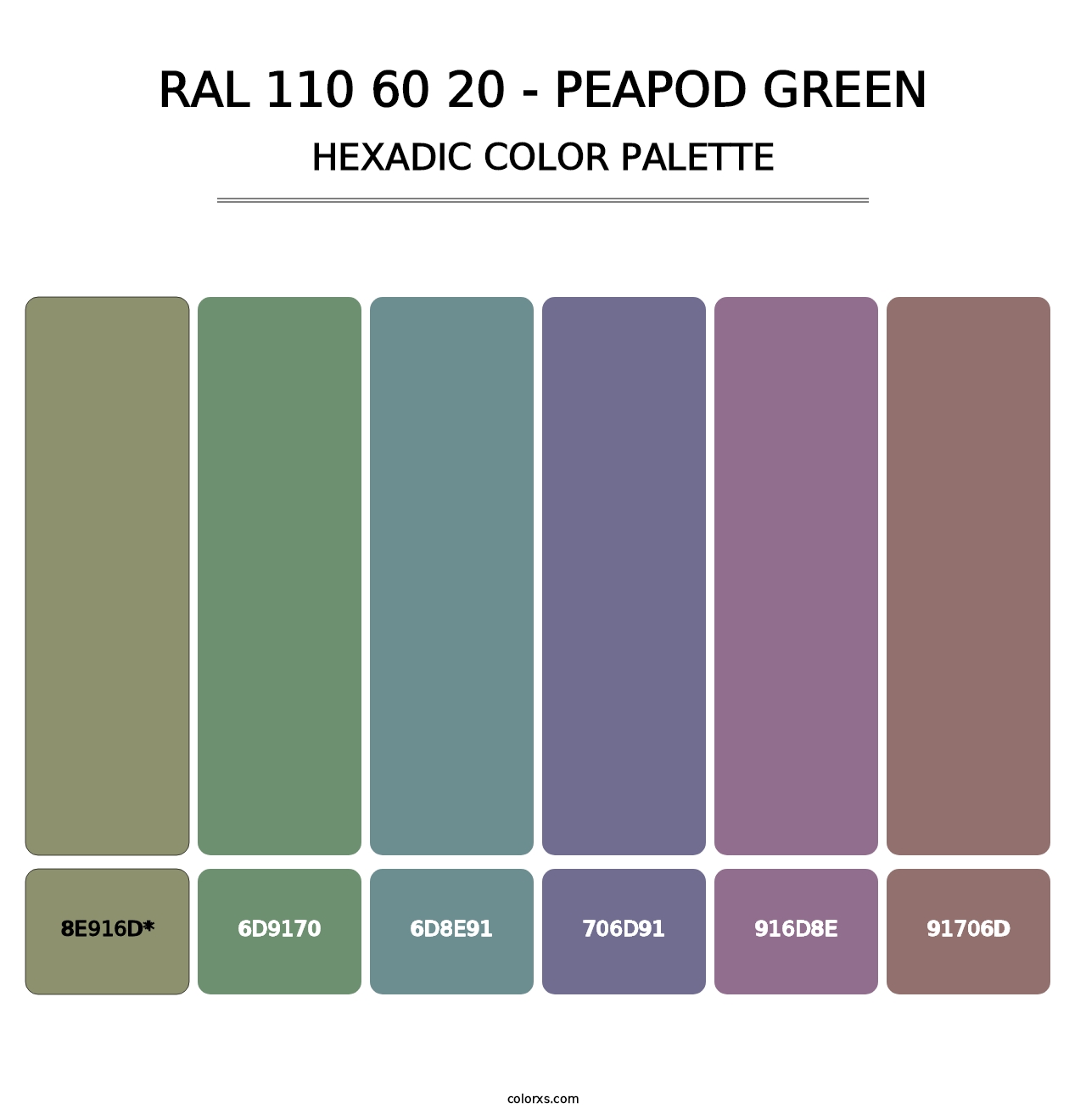 RAL 110 60 20 - Peapod Green - Hexadic Color Palette