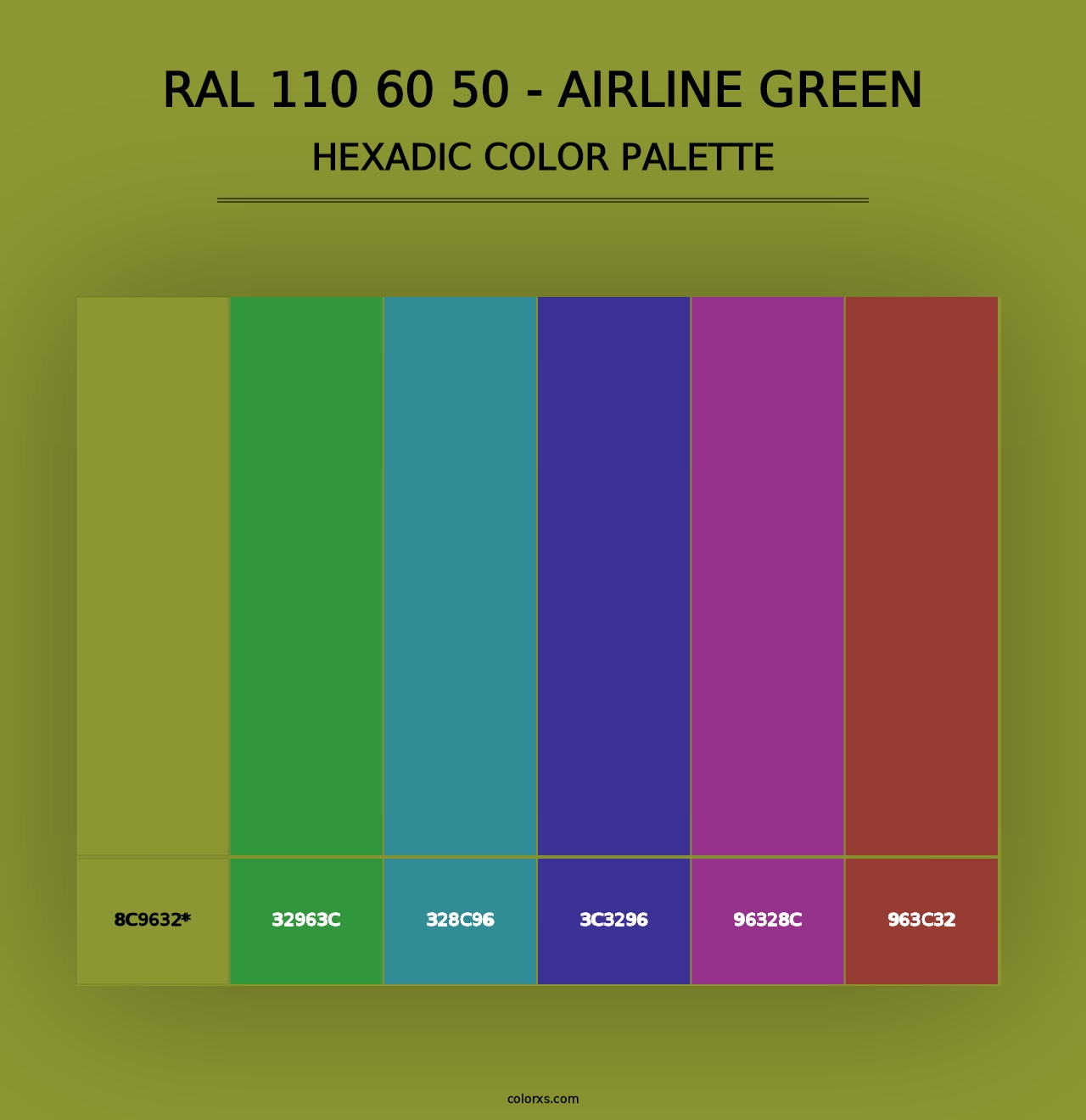 RAL 110 60 50 - Airline Green - Hexadic Color Palette