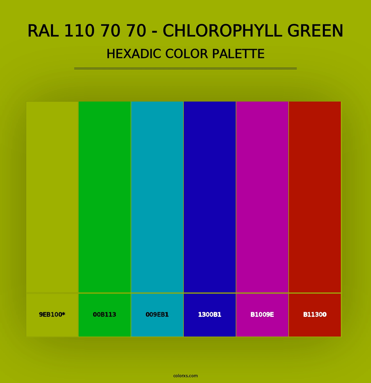 RAL 110 70 70 - Chlorophyll Green - Hexadic Color Palette