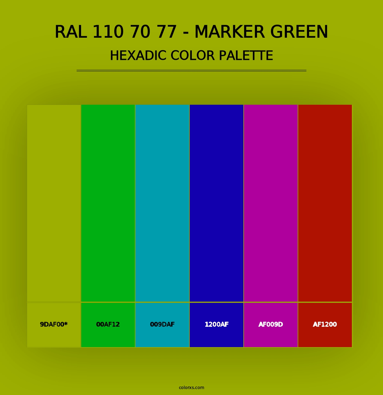 RAL 110 70 77 - Marker Green - Hexadic Color Palette