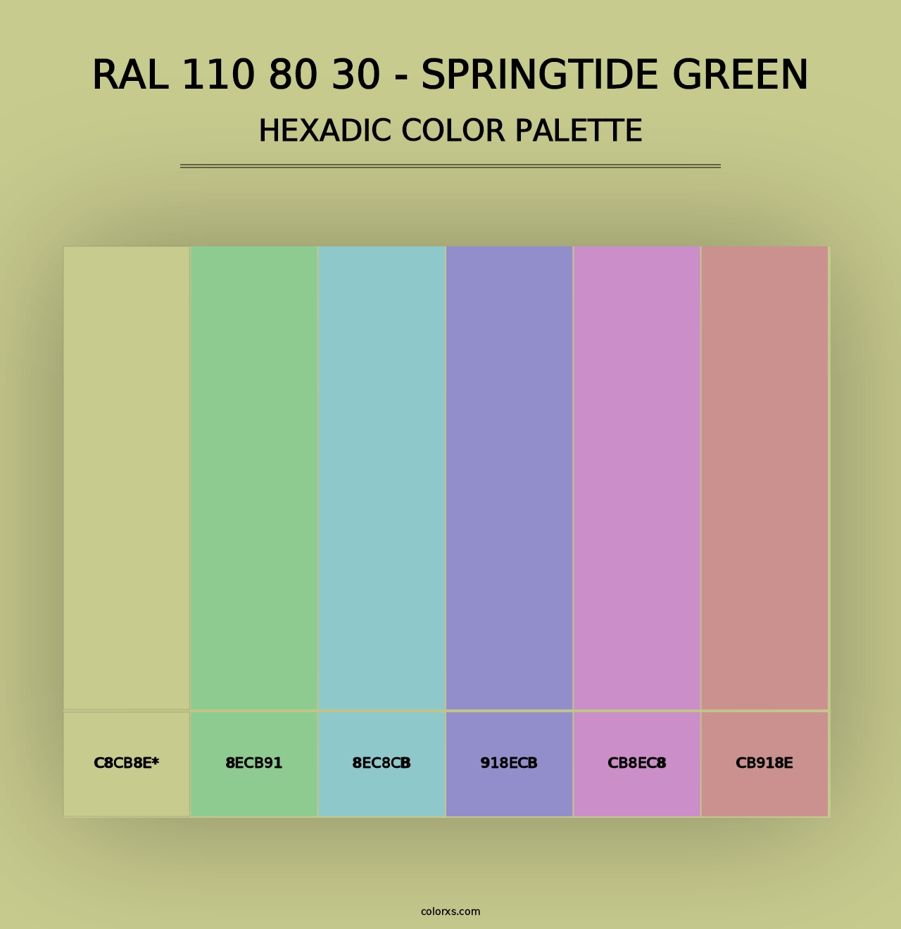 RAL 110 80 30 - Springtide Green - Hexadic Color Palette