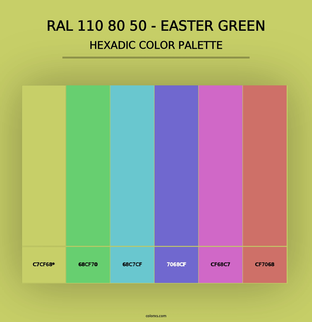 RAL 110 80 50 - Easter Green - Hexadic Color Palette