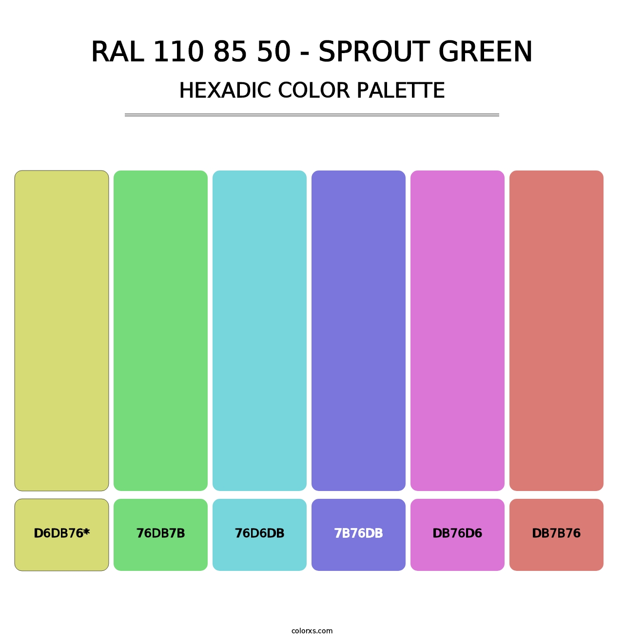 RAL 110 85 50 - Sprout Green - Hexadic Color Palette