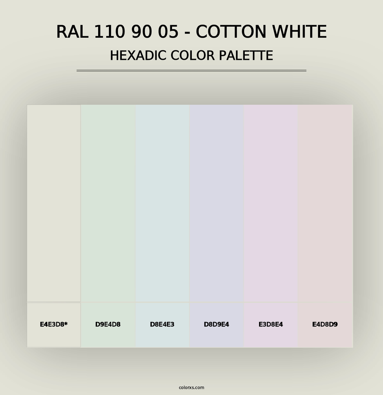 RAL 110 90 05 - Cotton White - Hexadic Color Palette