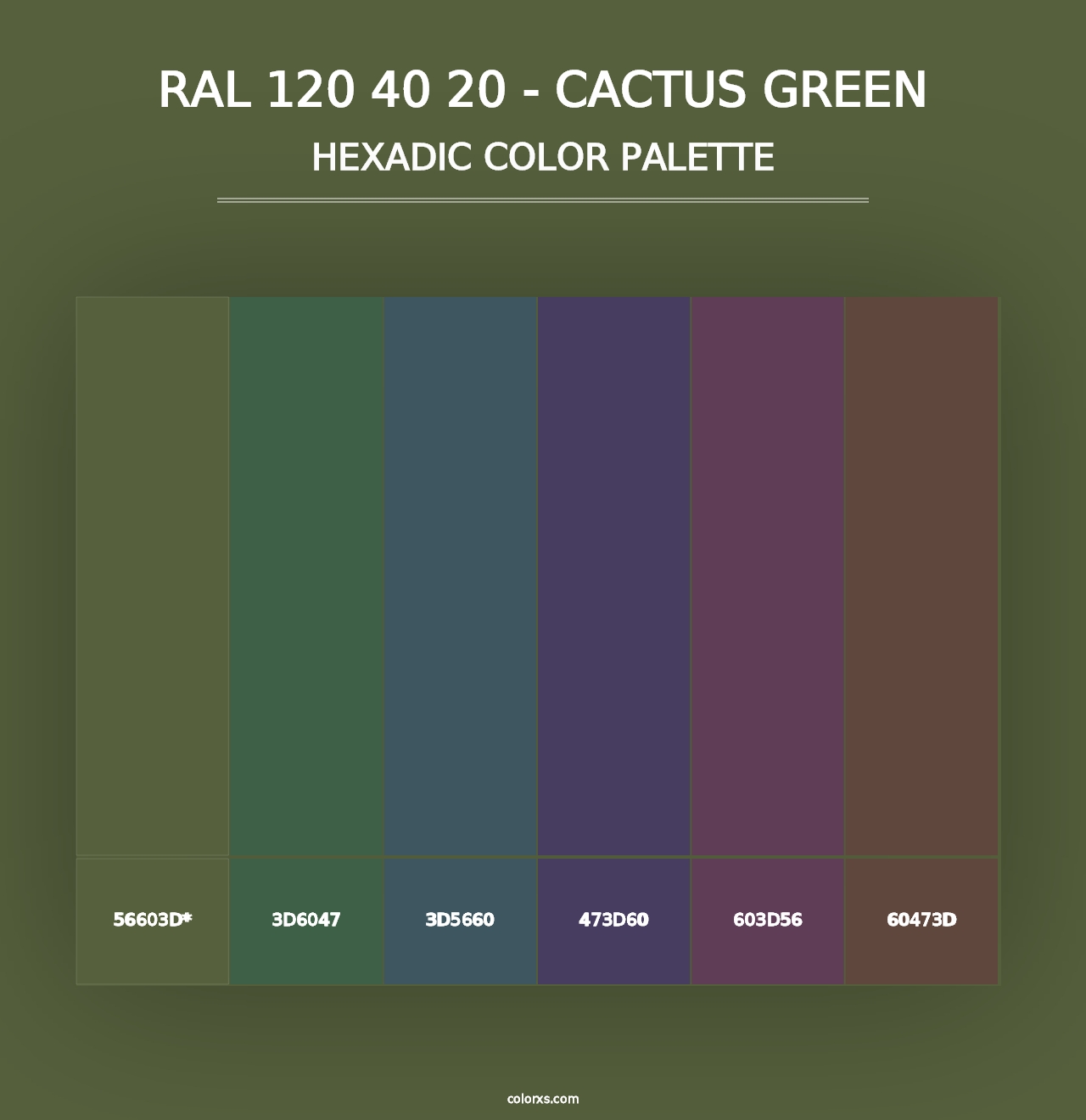 RAL 120 40 20 - Cactus Green - Hexadic Color Palette