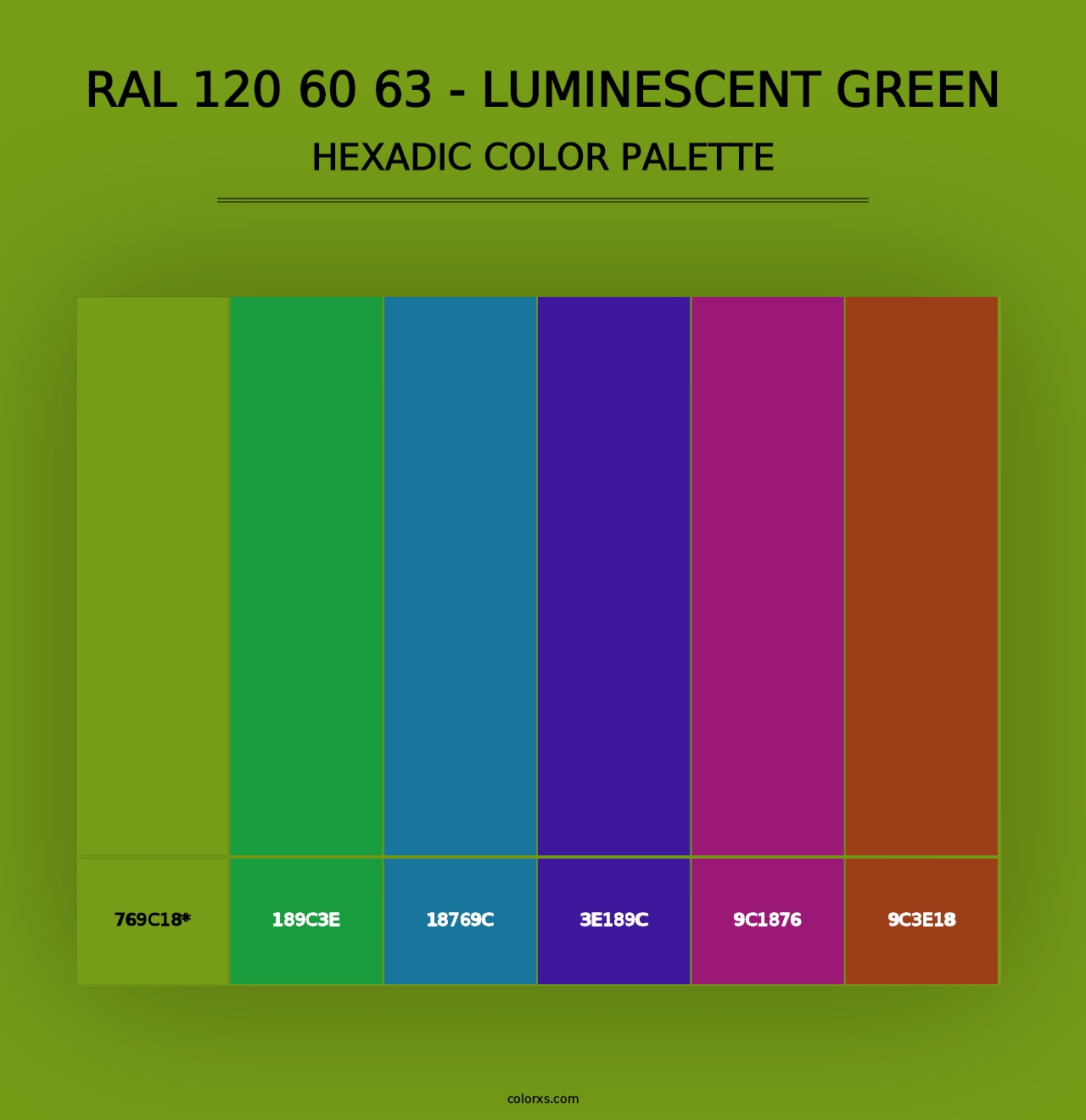 RAL 120 60 63 - Luminescent Green - Hexadic Color Palette