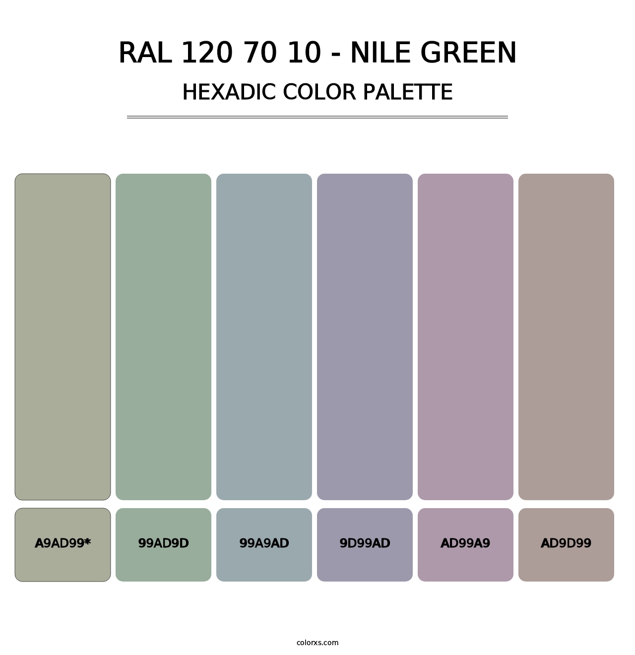 RAL 120 70 10 - Nile Green - Hexadic Color Palette