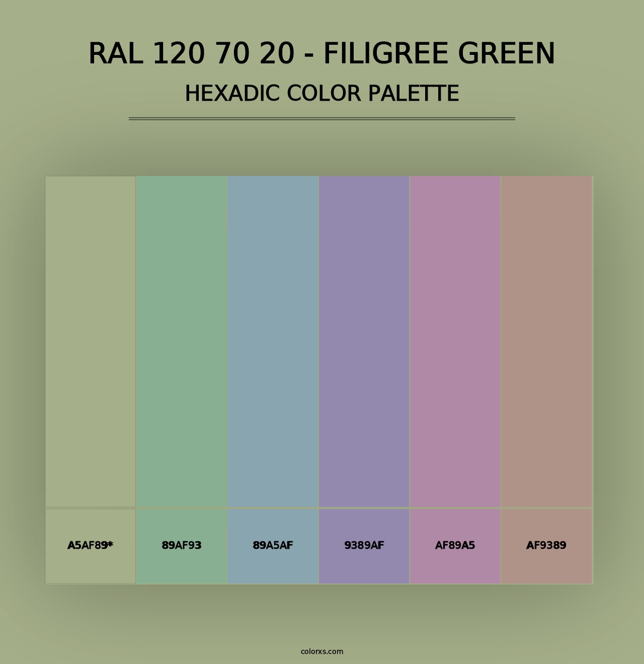 RAL 120 70 20 - Filigree Green - Hexadic Color Palette