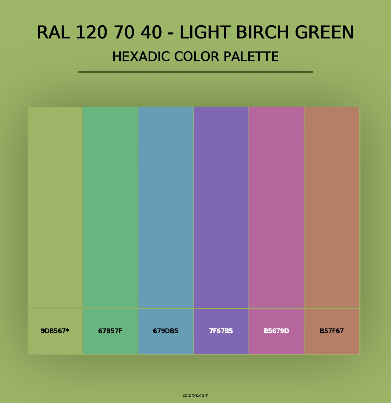 RAL 120 70 40 - Light Birch Green - Hexadic Color Palette