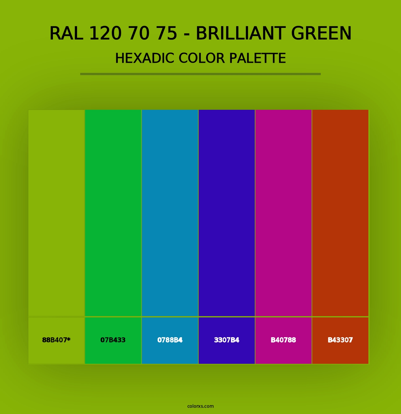 RAL 120 70 75 - Brilliant Green - Hexadic Color Palette