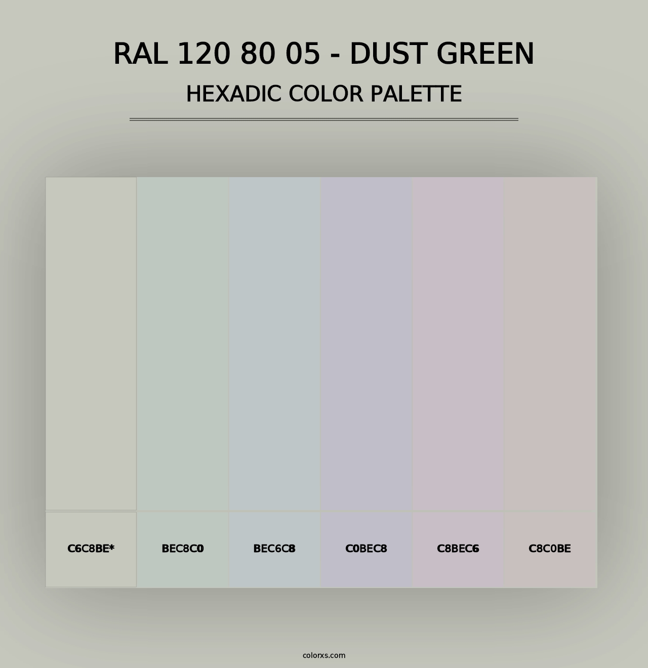 RAL 120 80 05 - Dust Green - Hexadic Color Palette