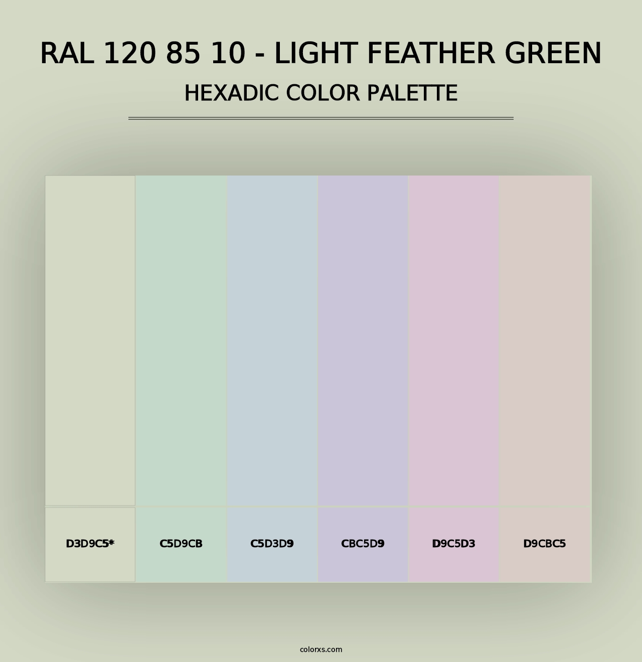 RAL 120 85 10 - Light Feather Green - Hexadic Color Palette