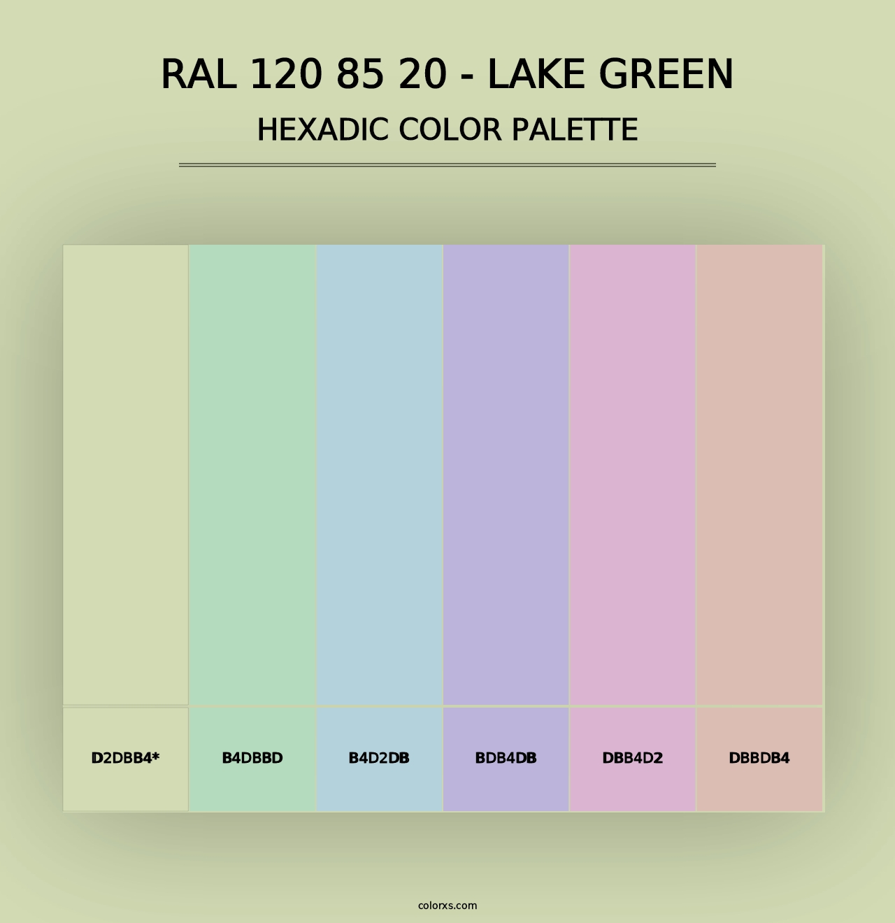 RAL 120 85 20 - Lake Green - Hexadic Color Palette