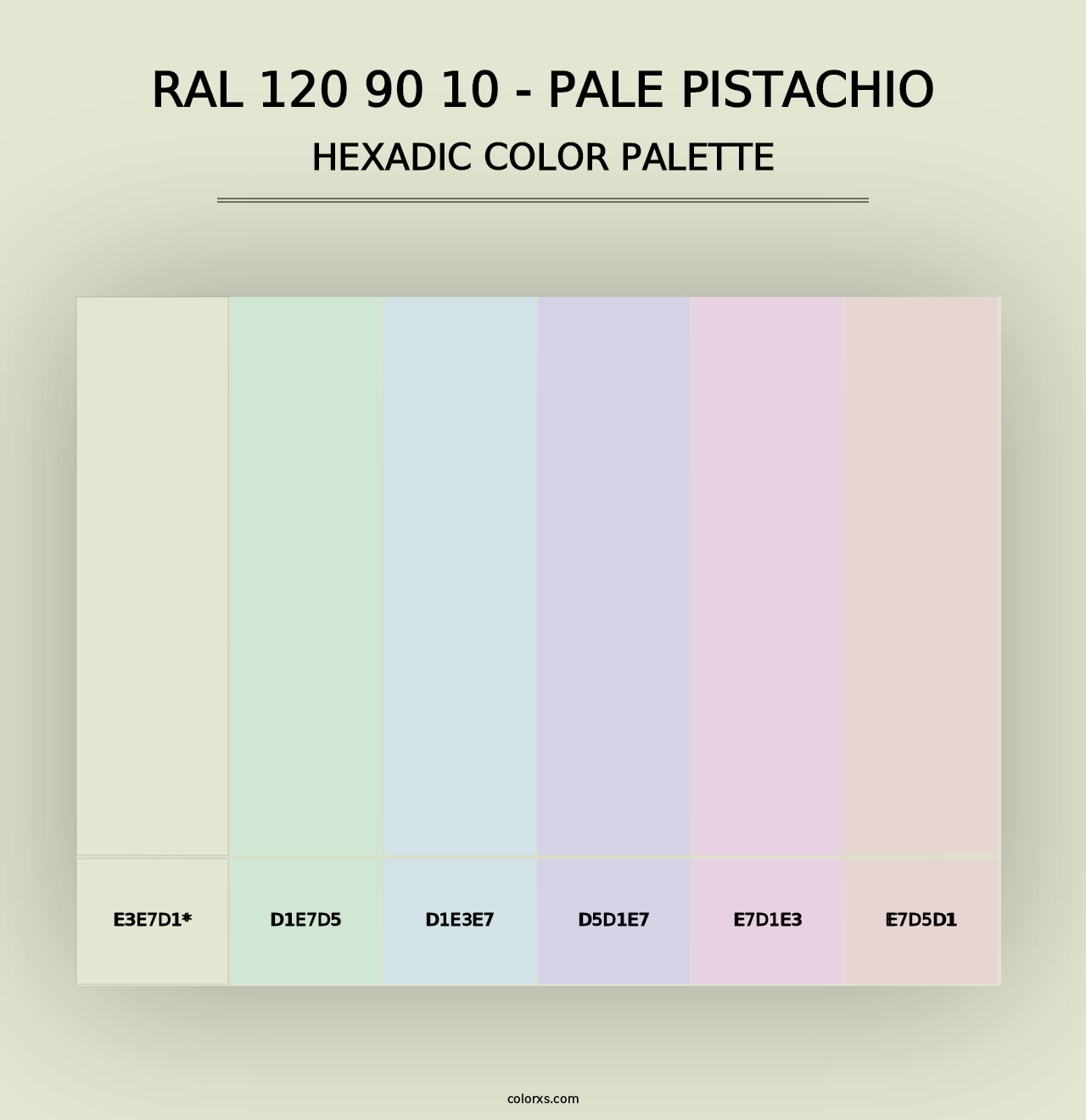 RAL 120 90 10 - Pale Pistachio - Hexadic Color Palette